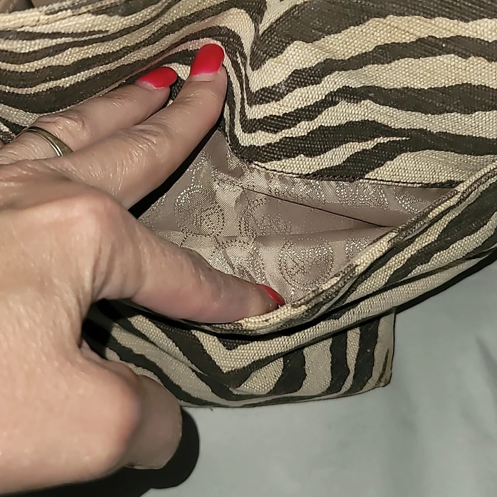 Michael Kors Zebra Pattern Shoulder Bag - Brown and Cream - Picture 5 of 14